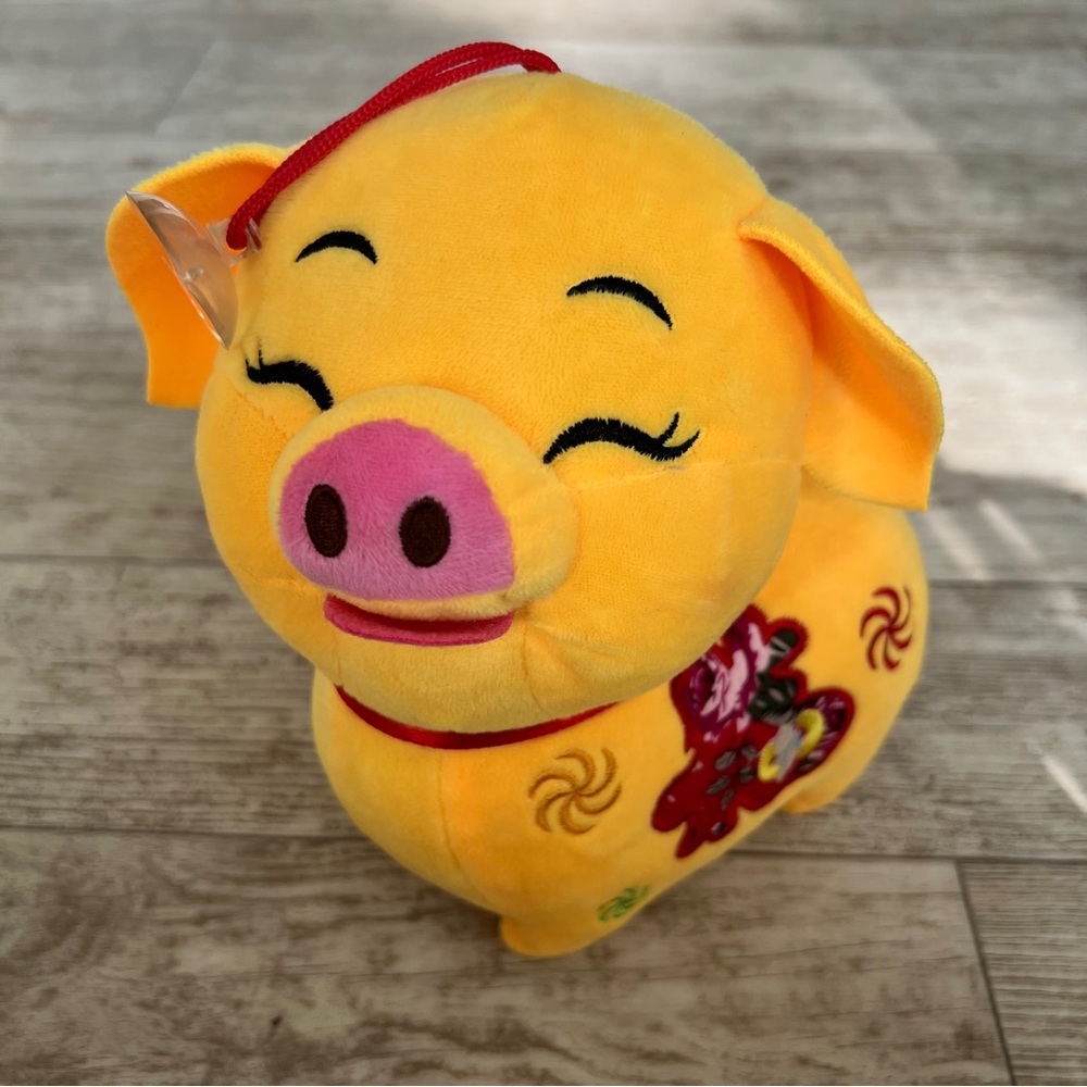 Adorable!! Yellow Pig Stuffed Animal with suction cup Chinese New Year